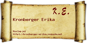 Kronberger Erika névjegykártya